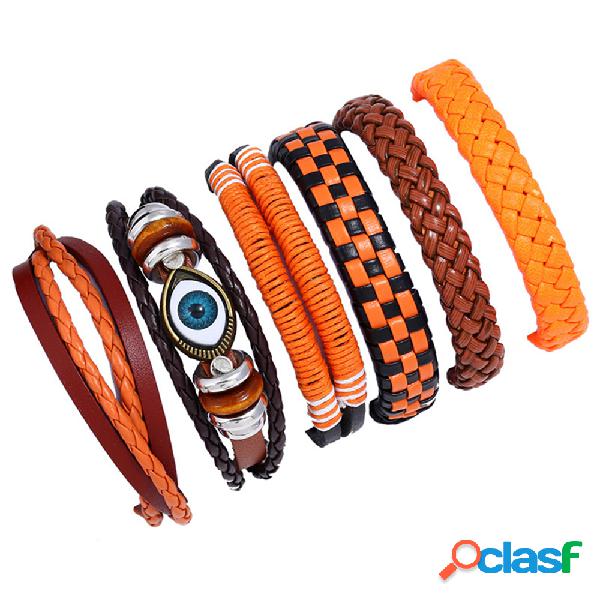 Pulseiras pulseira do vintage conjunto 6 PCS Stretch Multi