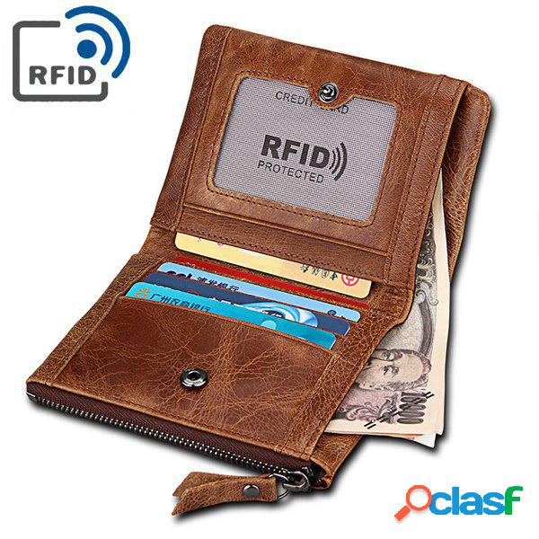 RFID 5 Carteira Vintage Moeda Bolsa Carteira Casual Para