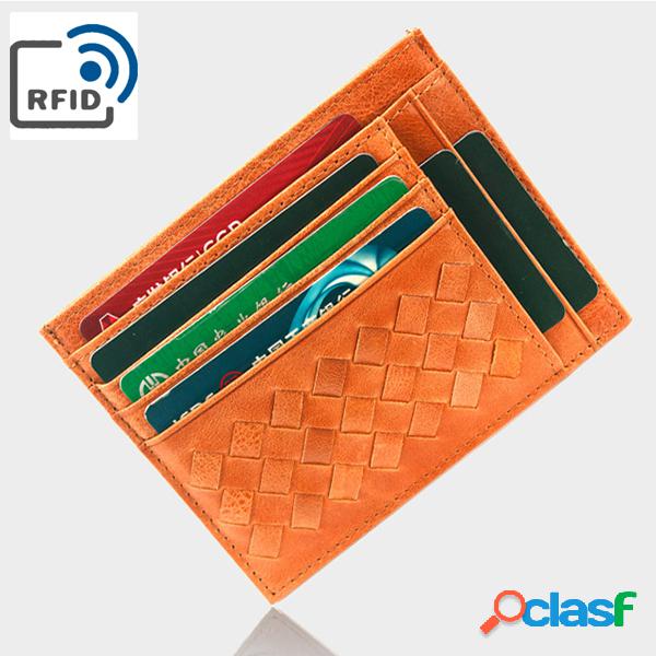 RFID Antimagnetic 12 Card Slots Couro Genuíno Carteira de