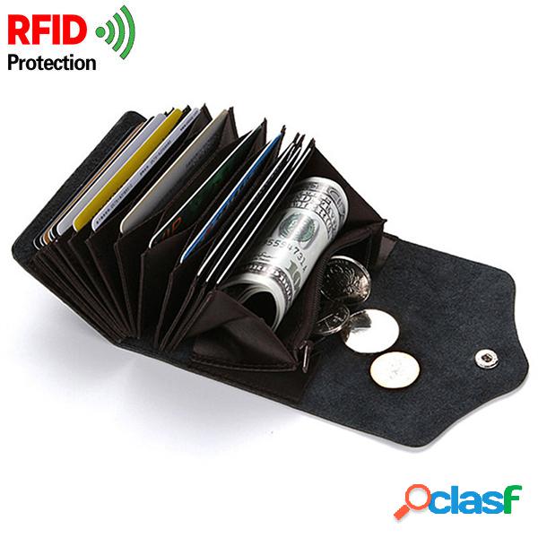 RFID Carteira Antimagnética de Couro Genuíno 14