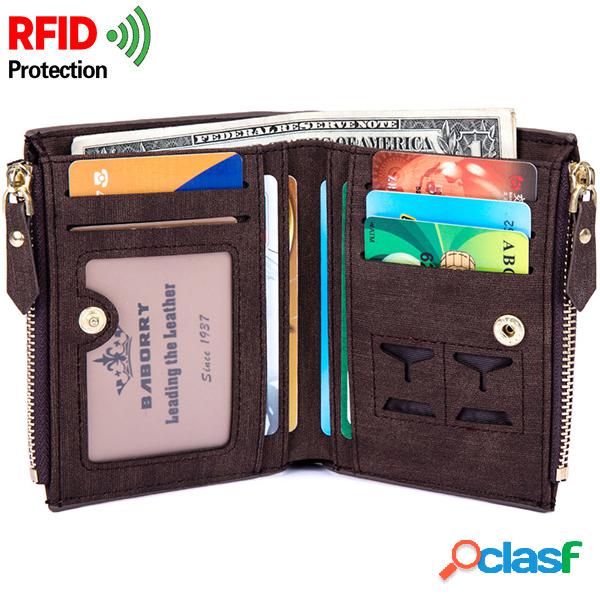 RFID Carteira de PU Antimagnético com 8 Entalhes de Cartão