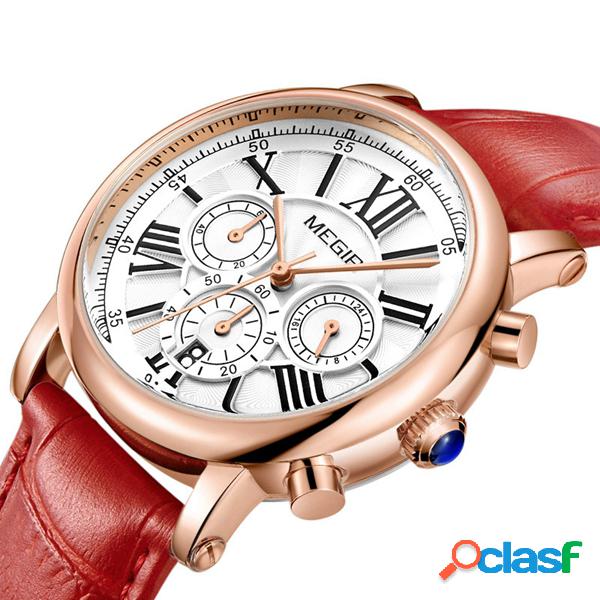 Relógio Elegante Luxuoso de Quartzo Número Romano Pulseira