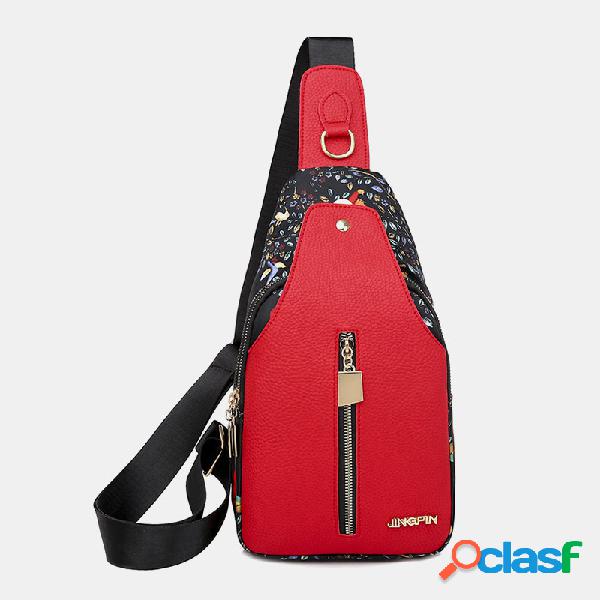 Retalhos de mulheres impermeável Bolsa Sling Crossbody