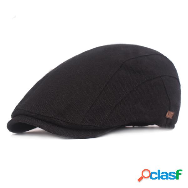 Retro Algodão Beret Ajustável Cor Sólida Tampão De Golfe