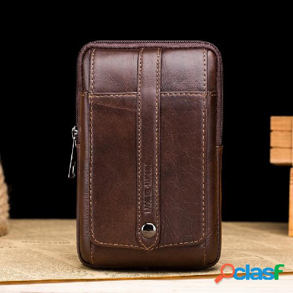 Retro Genuine Leather 6 polegadas Phone Bag Crossbody Bag