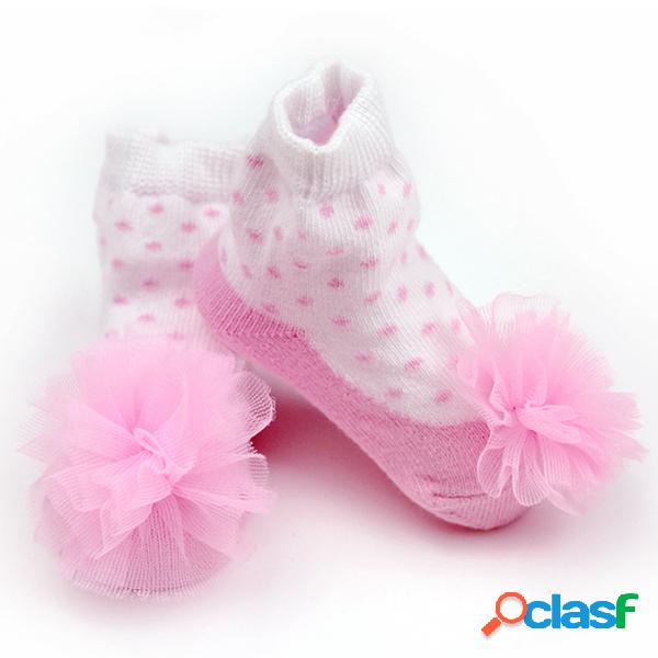 Rosa algodão doce estilo bebê recém-nascido meninas meias