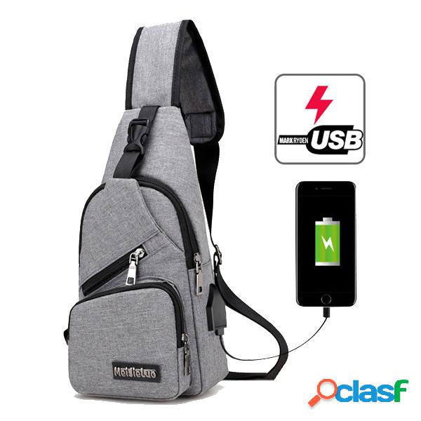 Saco a Tiracolo Casual de carregamento do USB exterior