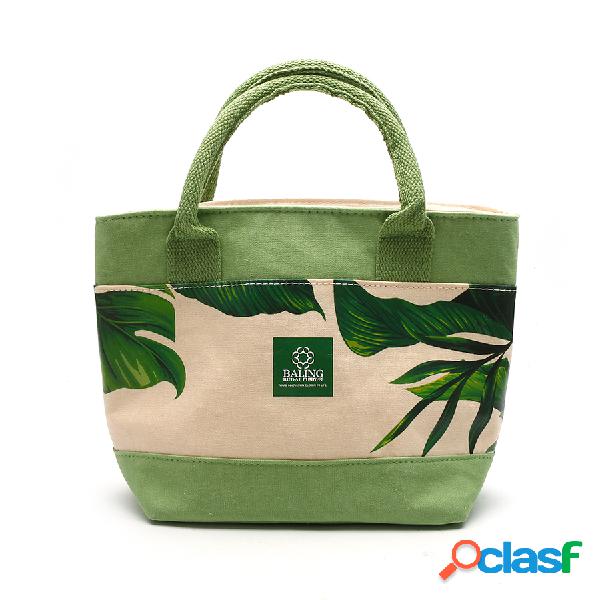 SaicleHome Lunch Tote Bag Canvas Cooler Insulated Handbag