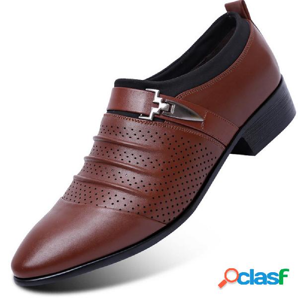 Sapatos Masculinos Ocos de Rasteira Metal Formal para