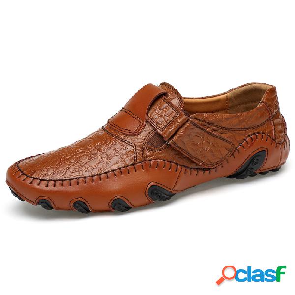 Sapatos de couro macio Genuine Loafers Casual Tamanho grande