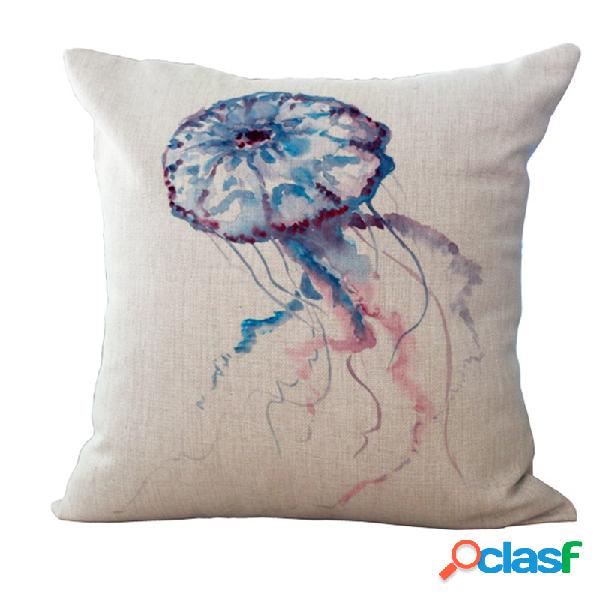 Seahorse Octopus Impresso Capa de Almofada Casa Decor Cotton