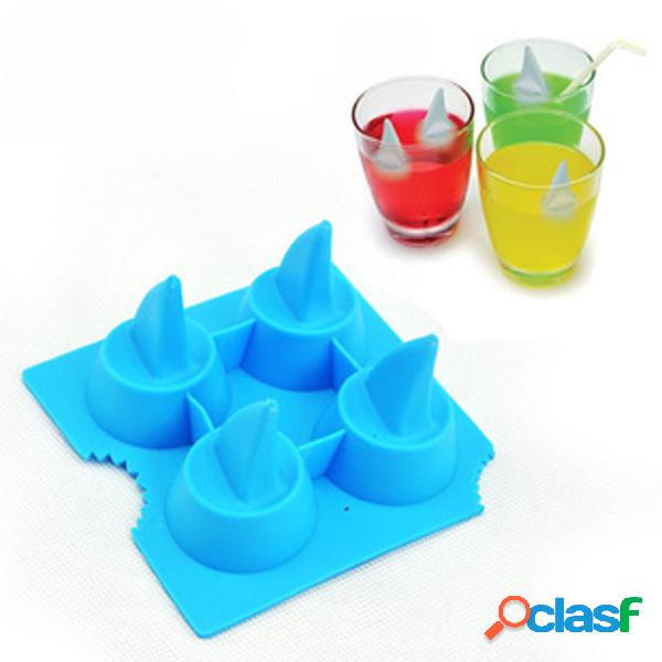 Silicone Shark Fin Ice Tray Cube Freeze Maker Molde de molde