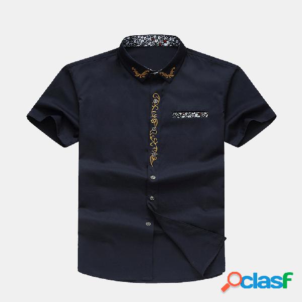 Slim Casual Cotton Printing Camisas elegantes para homens