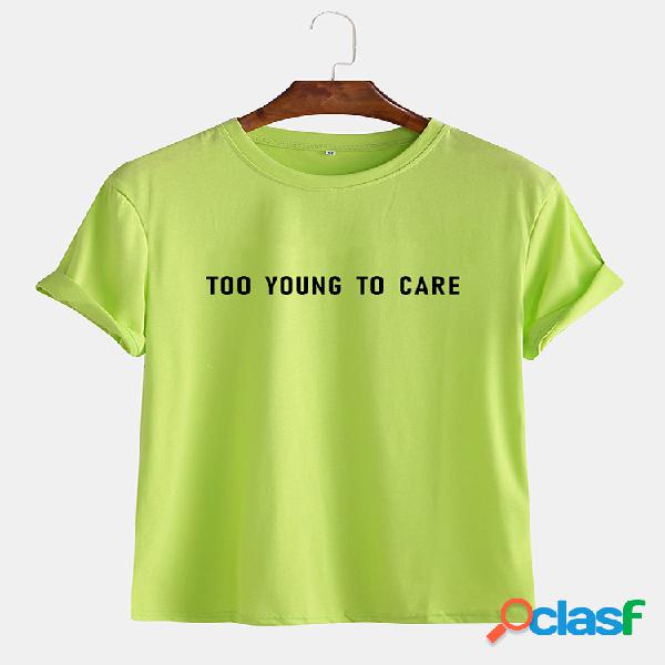 Slogan engraçado do algodão dos homens pouca camiseta