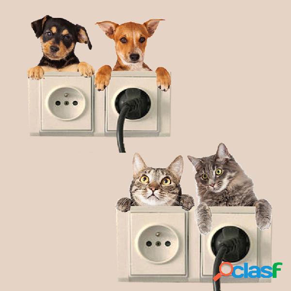Small Cat Dog Switch Paste Room Bedroom pode remover Cartoon