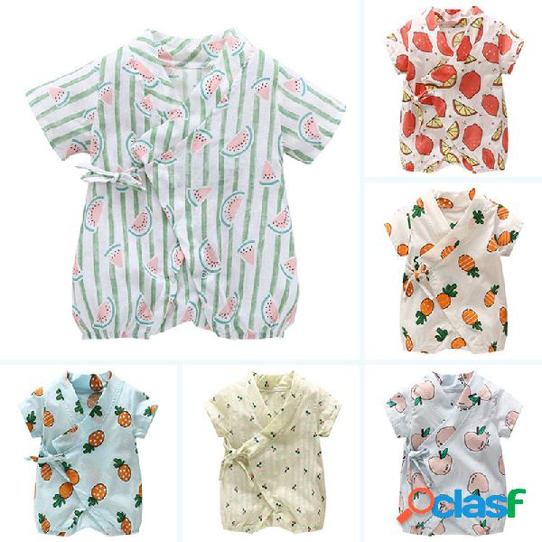 Soft Macacão de bebê unisex impresso com frutas de