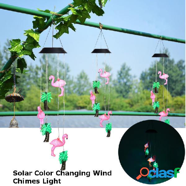 Solar Color Changing LED Animals Bird Wind Chimes Light Xmas