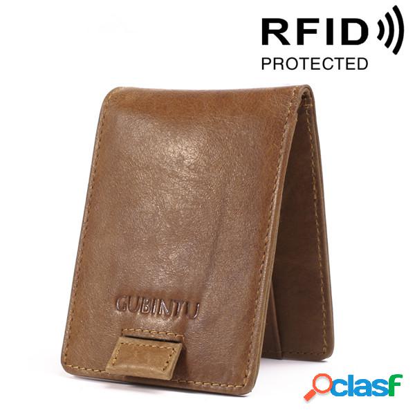 Suporte de cartão de carteira antimagnética RFID de couro