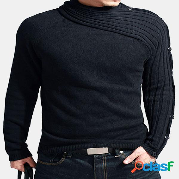 Suéter Elegante Casual Ajuste Fino Manga Longa