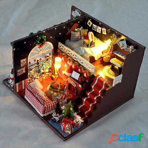 T-Yu DIY Kits Casa de Natal Decoração Casa De Boneca De