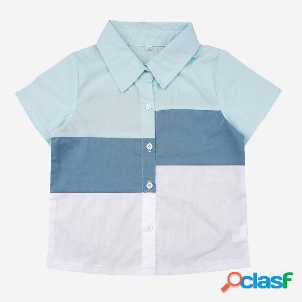 T-shirt casual azul de manga curta para menino de 1 a 5 anos