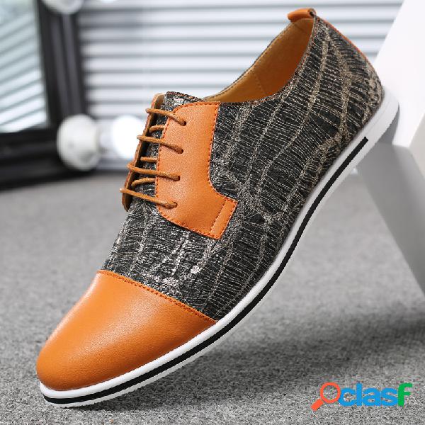 Tamanho grande homens Cap Toe cor bloqueando Lace até