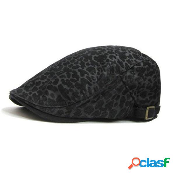 Tampão de boina Casual masculino cap leopardo frente