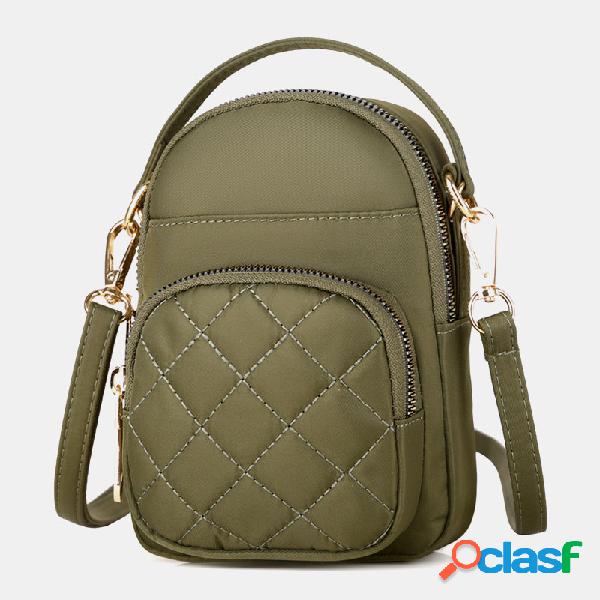 Telefone acolchoado sólido para mulher Bolsa Crossbody