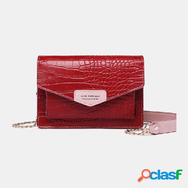 Telefone da corrente do jacaré das mulheres Bolsa Crossbody