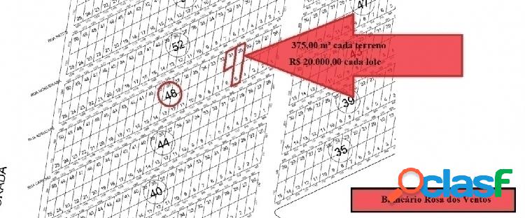 Terrenos para investimento Rosa dos Ventos - 375,00 m² cada