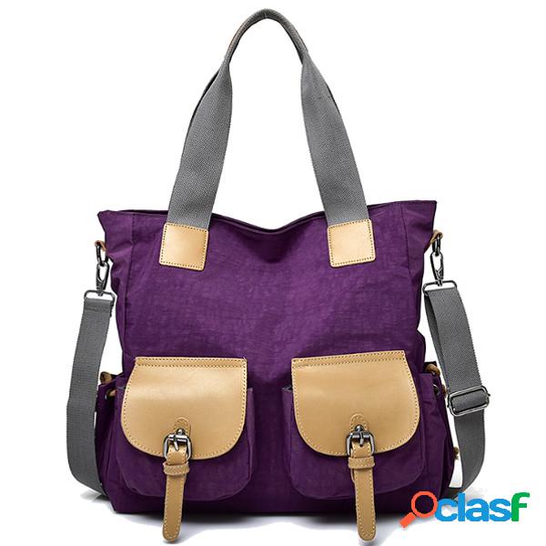 Tote Oxford simples para mulher Bolsa Hitcolor Crossbody