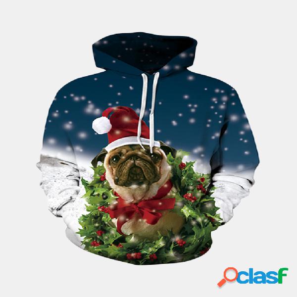 Unisex Unique Christmas Style Cute Dog Printed Casual