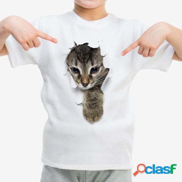 Unisex gato 3D impresso criança meninos meninas crianças