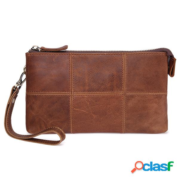 Vintage Casual Couro Genuíno Telefone Bolsa Embreagem Bolsa