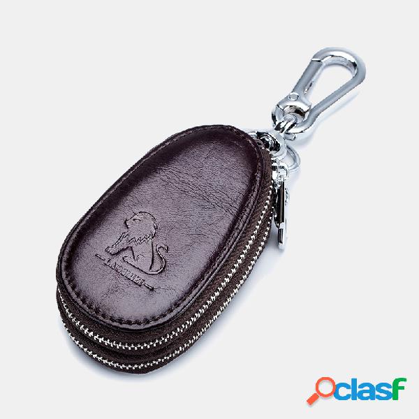 Vintage Couro Genuíno Car Key Holder Key Bolsa Carteira de