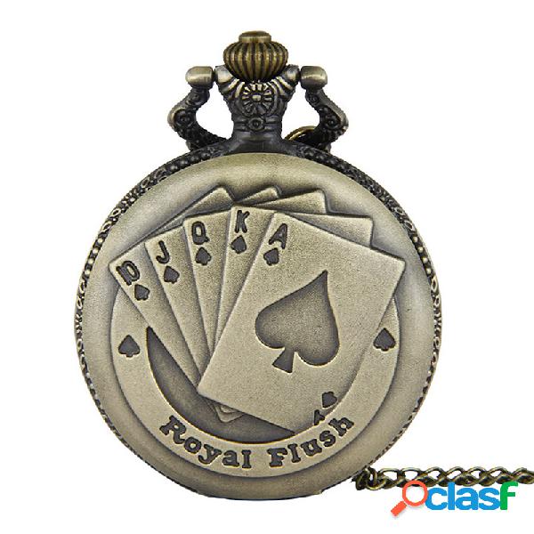 Vintage Royal Flush Poker Padrão Big Nmubers Quartz