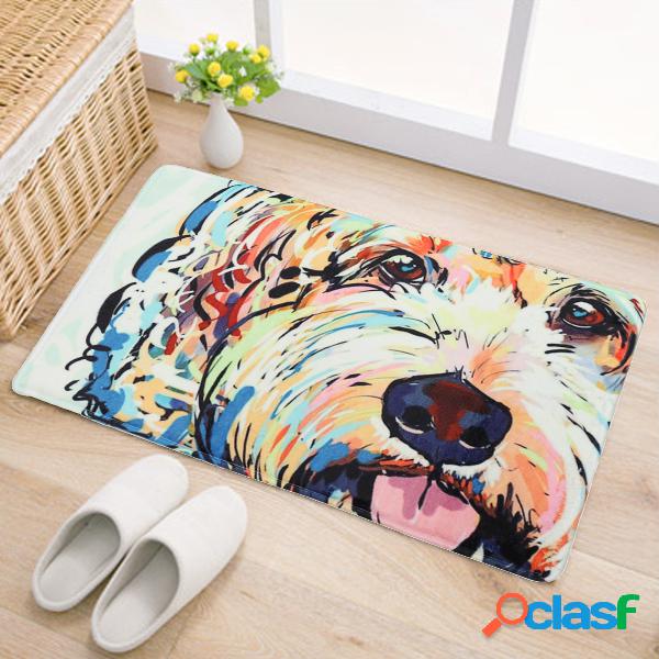 Watercolor Dog Pattern Carpet Mats Non Slip Bath Rugs Animal