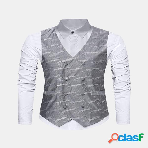 Weave Printing Business Party Vest para homens