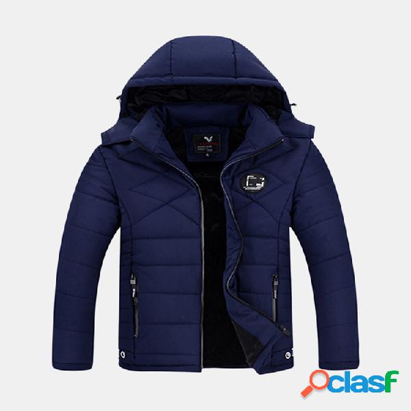 Winter Warm Thick Wind Proof Respirável Destacável Hooded