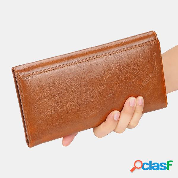 Zipper Multi-slots Long Wallet Card Holder Bolsa Para Homens