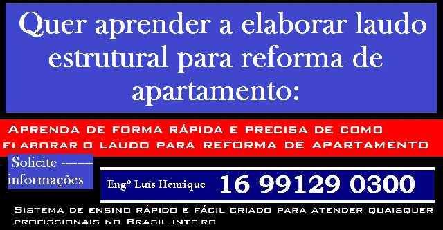 Curso rápido de laudo reforma de apartamento