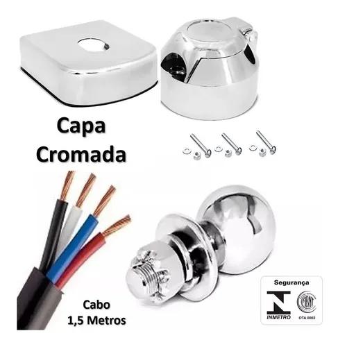 Kit Engate Reboque Bola Aço Capa Aço Inox Tomada Cromada