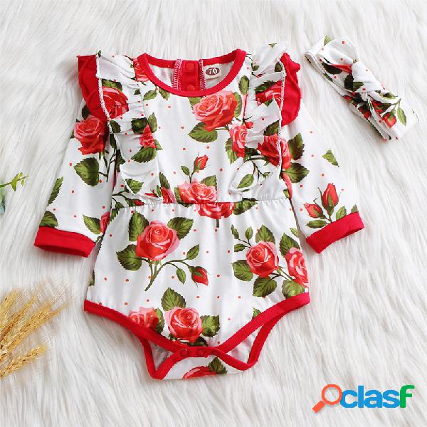 2PCs Baby Flower Ruffle Flying Sleeves Casacos de retalhos