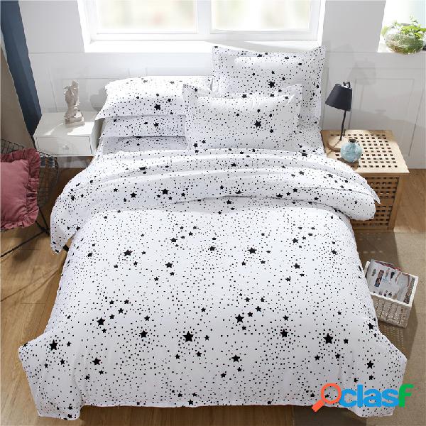 3 Pcs Romântico Estrelado Céu Poliéster Conjunto de Cama