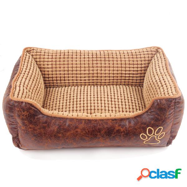 4 em 1 luxo pet sofá-cama de couro com cobertor cusion dog