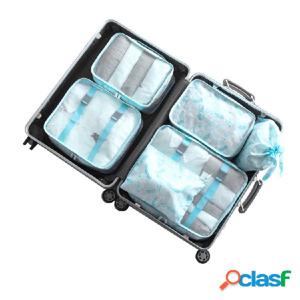 6pcs saco de armazenamento de impressão de viagens Bagagem