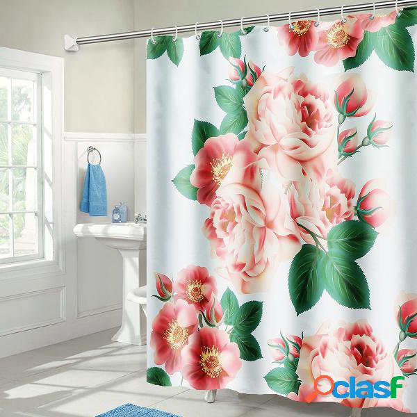 71 '' x71 '' Long Peach Blossom Padrão Cortina de chuveiro