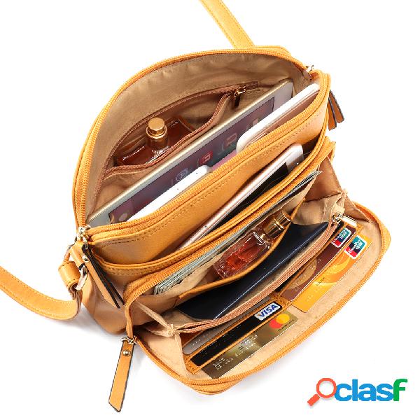 Bolsa Feminina a Tiracolo de Cor Sólida de Multi-bolsos