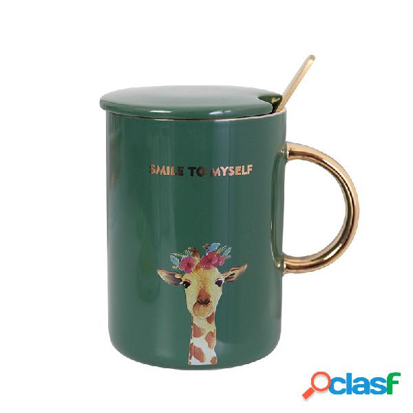 Bonito Padrão Animal Copo De Cerâmica Caneca De Água Chá