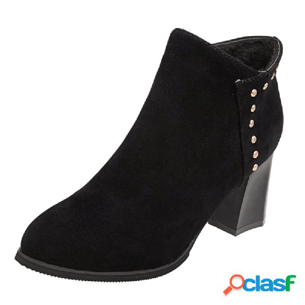 Botas Martin estilo britânico de salto alto para mulher